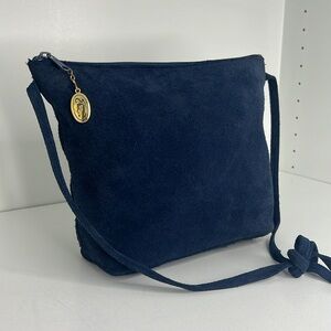 Chic Vintage 1970s Etra Navy Suede Crossbody Bag
